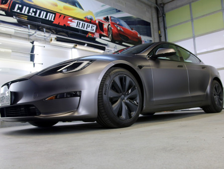 Tesla S 3M Satin Dark Grey