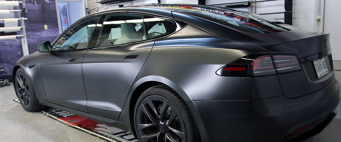 Avery Satin Black Rock Grey Tesla Model S