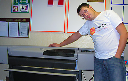 Wide format printer for decals