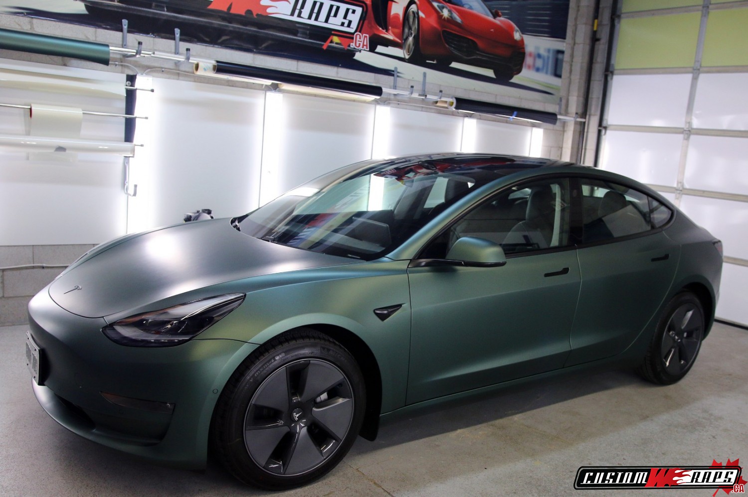 Tesla 3 Matte Pine Green Metallic 