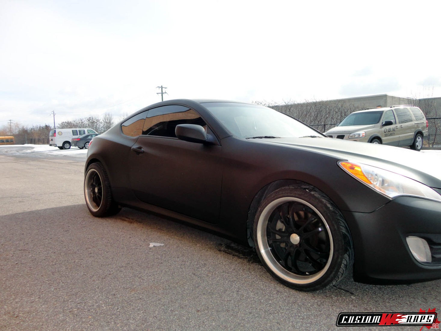 Genesis Coupe Matte Black - CUSTOMWRAPS.CA