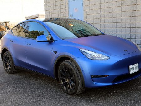 Tesla Y matte Metallic Slate Blue