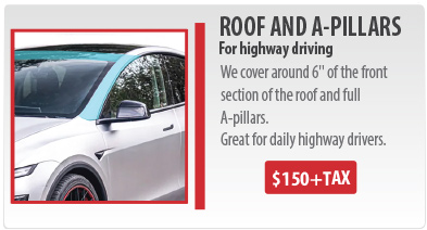 Roof front and A-pillars